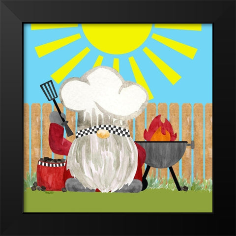 Gnome Grill Masters IV Black Modern Wood Framed Art Print by Reed, Tara