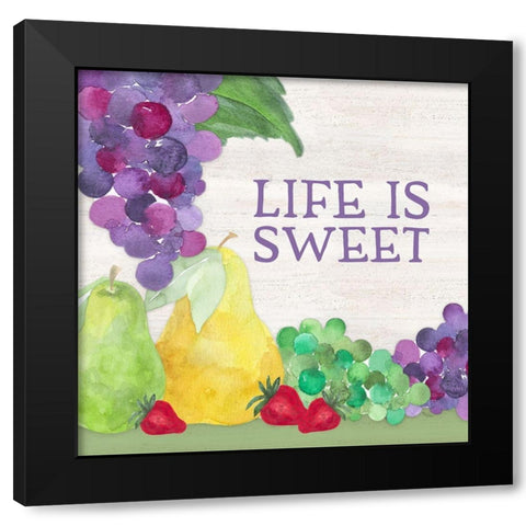 Life is Sweet sentiment III-Life Black Modern Wood Framed Art Print by Reed, Tara