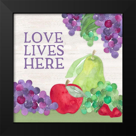 Life is Sweet sentiment IV-Love Lives Black Modern Wood Framed Art Print by Reed, Tara