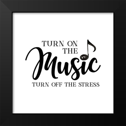 Moved by Music VII-Stress Off Black Modern Wood Framed Art Print by Reed, Tara