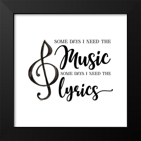 Moved by Music IX-Some Days Black Modern Wood Framed Art Print by Reed, Tara