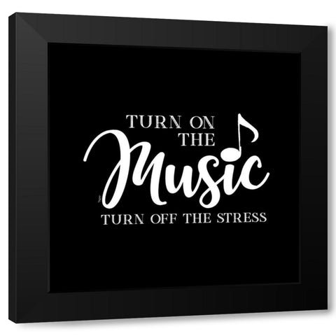 Moved by Music black VII-Stress Off Black Modern Wood Framed Art Print with Double Matting by Reed, Tara