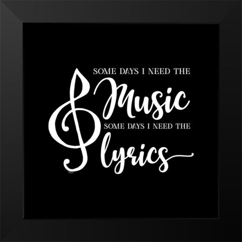 Moved by Music black IX-Some Days Black Modern Wood Framed Art Print by Reed, Tara