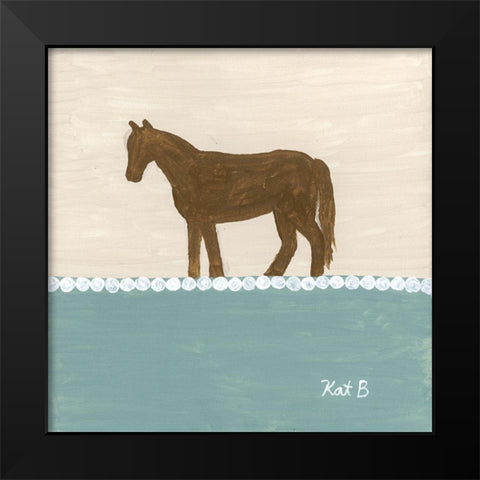 Out  to Pasture II-Brown Horse Black Modern Wood Framed Art Print by Bryan, Kathleen