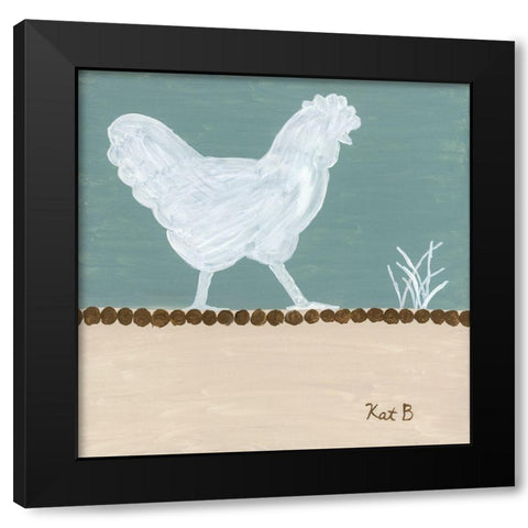 Out  to Pasture IV-White Chicken Black Modern Wood Framed Art Print by Bryan, Kathleen