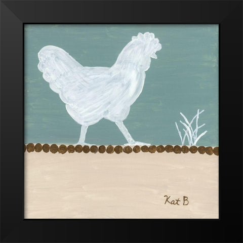 Out  to Pasture IV-White Chicken Black Modern Wood Framed Art Print by Bryan, Kathleen