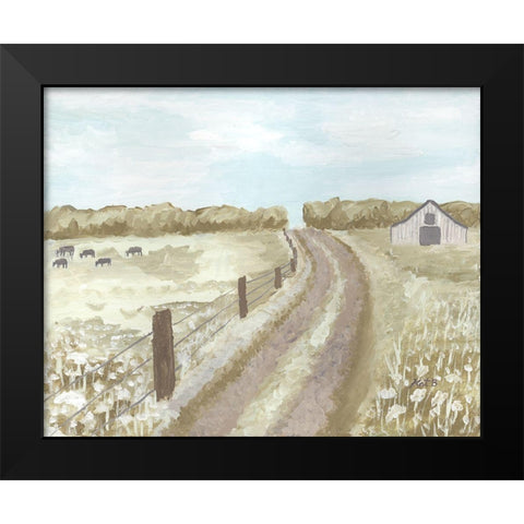Barn  Road Fence Black Modern Wood Framed Art Print by Bryan, Kathleen
