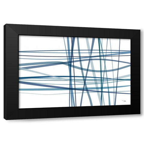 Connected Black Modern Wood Framed Art Print by PELA