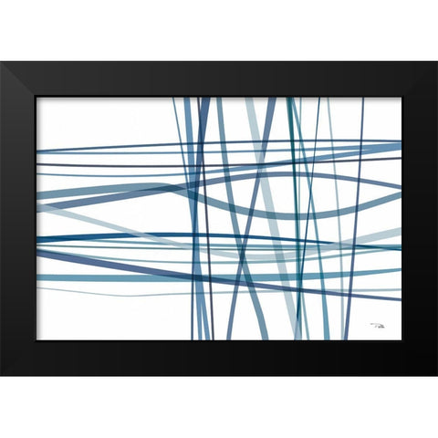 Connected Black Modern Wood Framed Art Print by PELA