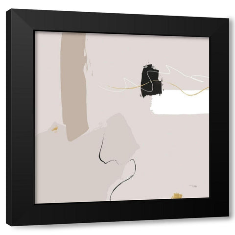 Let  it Flow II Black Modern Wood Framed Art Print with Double Matting by PELA