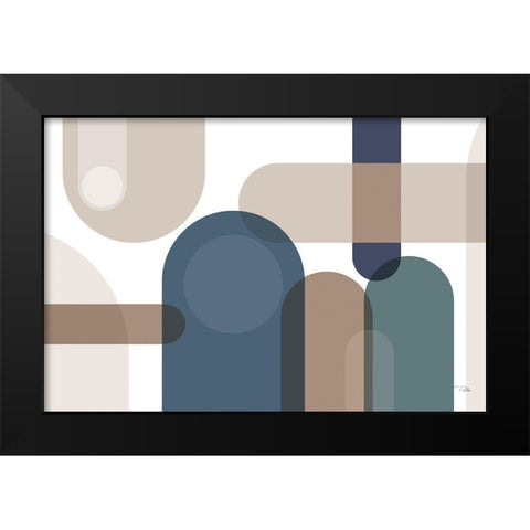 Metro  67 blue Black Modern Wood Framed Art Print by PELA