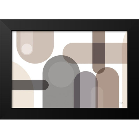 Metro  67 neutral Black Modern Wood Framed Art Print by PELA