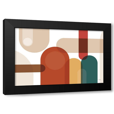 Metro  67 spice Black Modern Wood Framed Art Print with Double Matting by PELA