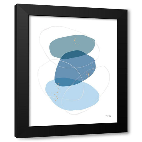 Organic  Circles II Black Modern Wood Framed Art Print by PELA