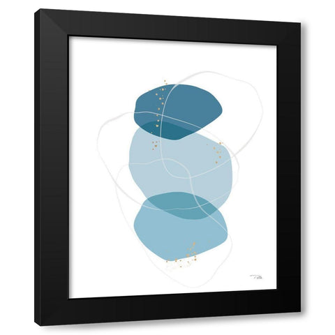 Organic  Circles III Black Modern Wood Framed Art Print by PELA