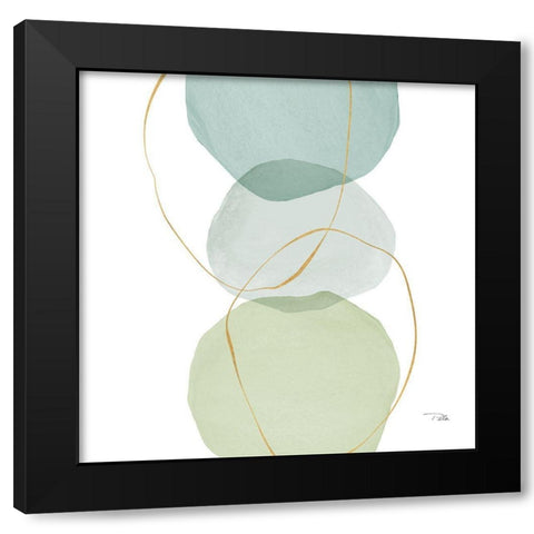 Pastel  Circles II Black Modern Wood Framed Art Print with Double Matting by PELA