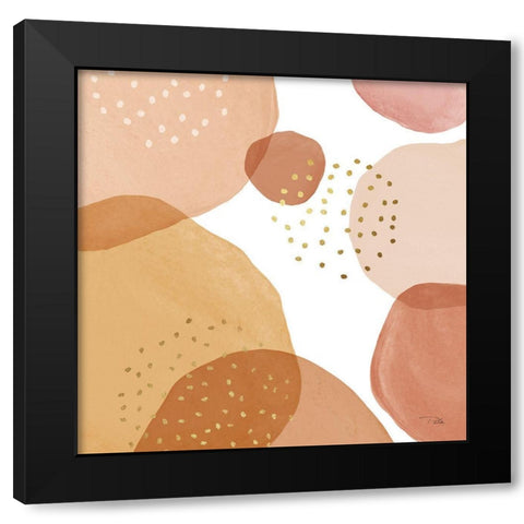 Pebbles  II Black Modern Wood Framed Art Print with Double Matting by PELA