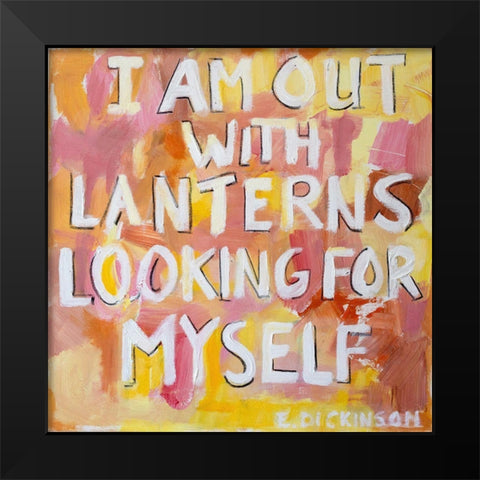 Out  with Lanterns Black Modern Wood Framed Art Print by Marie, Susanne