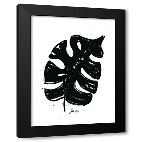 Inked Leaves I Black Modern Wood Framed Art Print with Double Matting by Augustine, Jodi