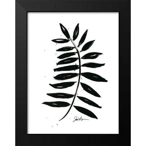 Inked Leaves II Black Modern Wood Framed Art Print by Augustine, Jodi