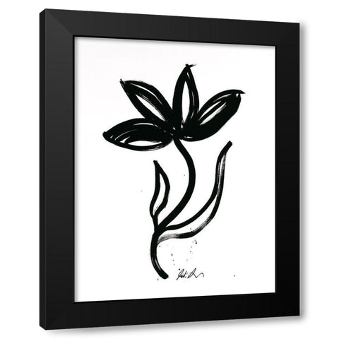Inked Florals II Black Modern Wood Framed Art Print by Augustine, Jodi