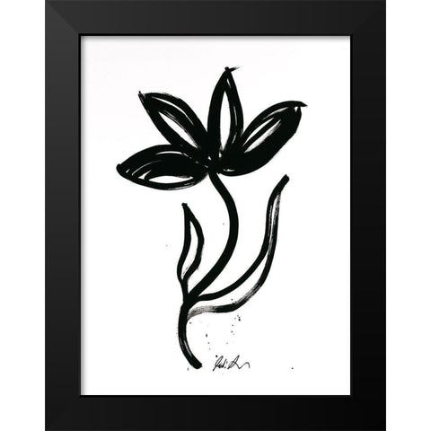 Inked Florals II Black Modern Wood Framed Art Print by Augustine, Jodi