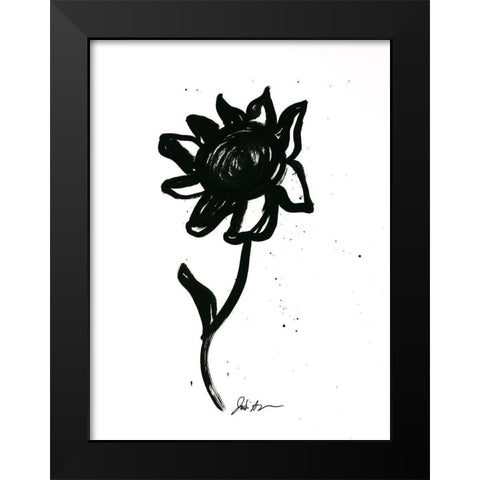 Inked Florals III Black Modern Wood Framed Art Print by Augustine, Jodi