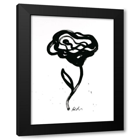 Inked Florals IV Black Modern Wood Framed Art Print by Augustine, Jodi