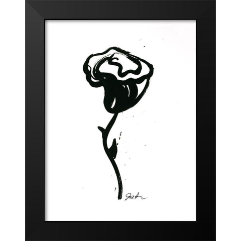 Inked Florals V Black Modern Wood Framed Art Print by Augustine, Jodi