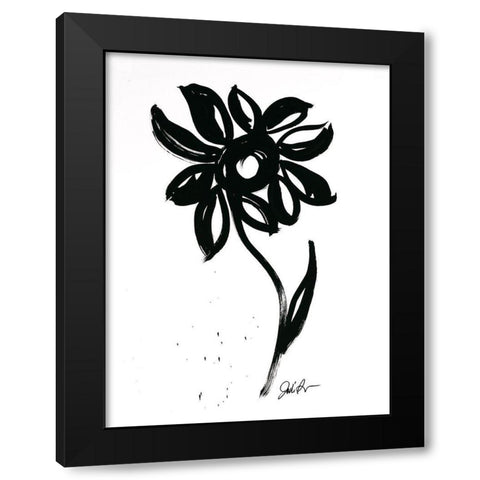 Inked Florals VI Black Modern Wood Framed Art Print with Double Matting by Augustine, Jodi
