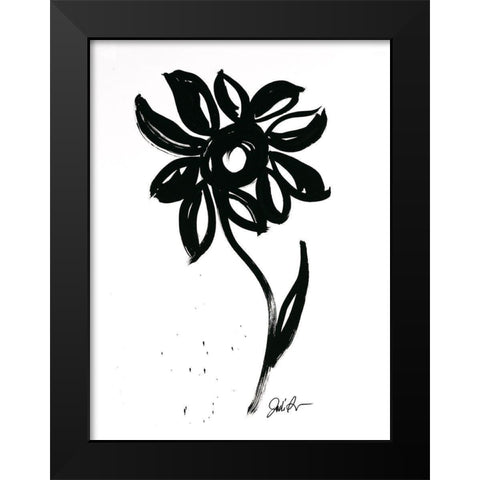 Inked Florals VI Black Modern Wood Framed Art Print by Augustine, Jodi