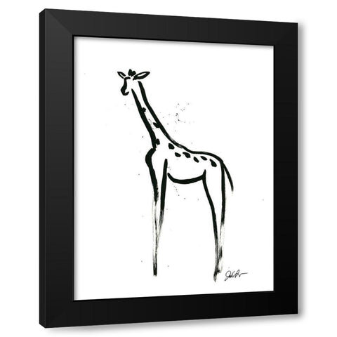 Inked Safari IV-Giraffe 2 Black Modern Wood Framed Art Print by Augustine, Jodi