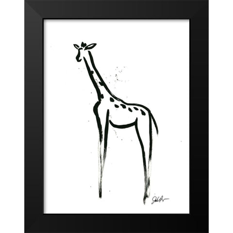 Inked Safari IV-Giraffe 2 Black Modern Wood Framed Art Print by Augustine, Jodi