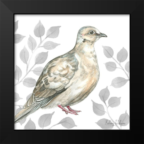 Backyard Birds V-Mourning Dove Black Modern Wood Framed Art Print by Wilson, Kelsey