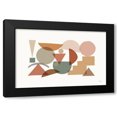Geo Metrical I Black Modern Wood Framed Art Print with Double Matting by Pela