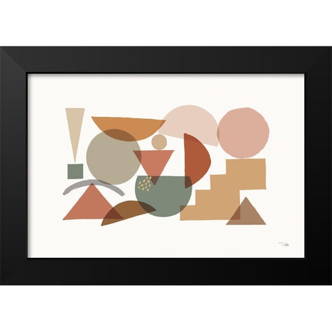 Geo Metrical I Black Modern Wood Framed Art Print by Pela
