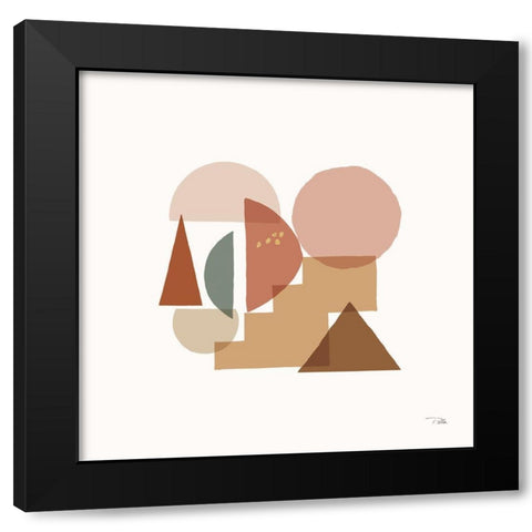 Geo Metrical II Black Modern Wood Framed Art Print with Double Matting by Pela