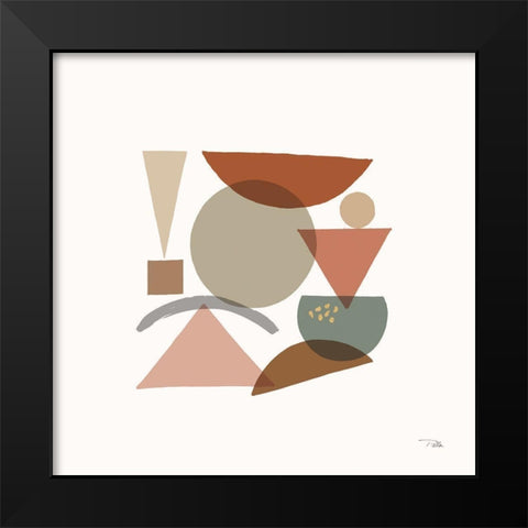 Geo Metrical III Black Modern Wood Framed Art Print by Pela