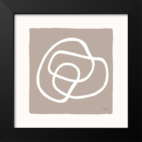 Lines And Curves on greige III Black Modern Wood Framed Art Print by Pela