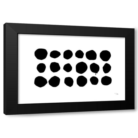 Simple Dots I Black Modern Wood Framed Art Print with Double Matting by Pela