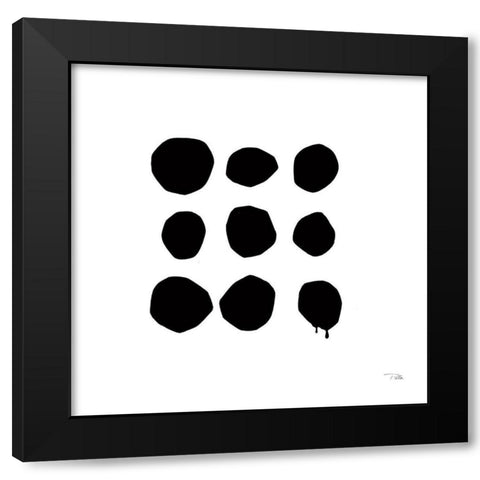 Simple Dots II Black Modern Wood Framed Art Print with Double Matting by Pela