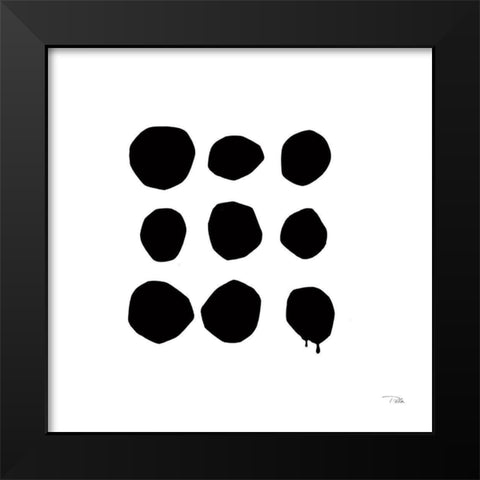 Simple Dots II Black Modern Wood Framed Art Print by Pela