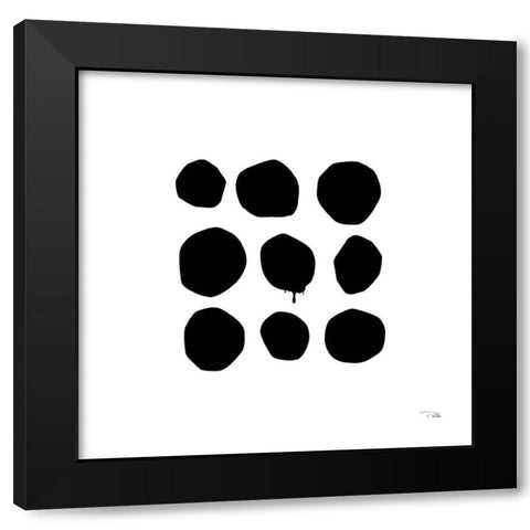 Simple Dots III Black Modern Wood Framed Art Print with Double Matting by Pela