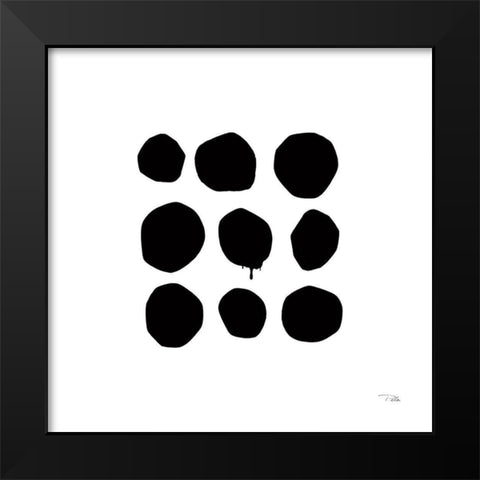 Simple Dots III Black Modern Wood Framed Art Print by Pela
