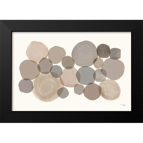 Stone Echoes neutral I Black Modern Wood Framed Art Print by Pela