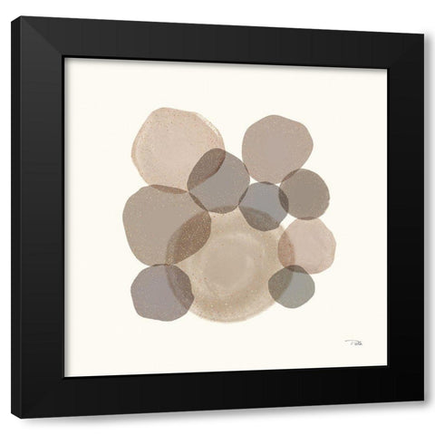 Stone Echoes neutral II Black Modern Wood Framed Art Print by Pela