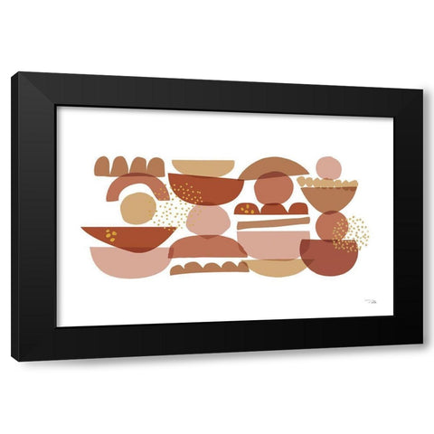Crowded Forms blush I Black Modern Wood Framed Art Print by Pela