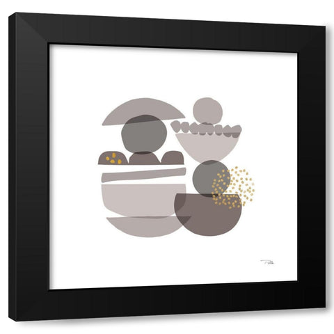 Crowded Forms grey III Black Modern Wood Framed Art Print by Pela