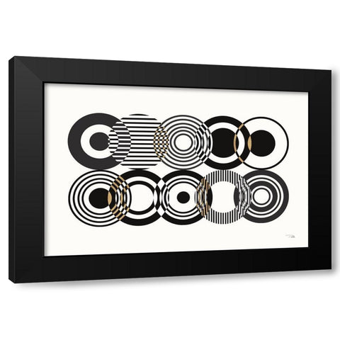Deco Retro black I Black Modern Wood Framed Art Print by Pela