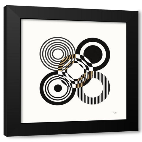 Deco Retro black III Black Modern Wood Framed Art Print by Pela